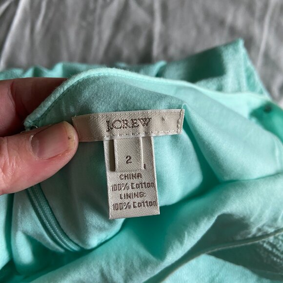 Turquoise J. Crew Sundress Size 2 Breakfast at Tiffany's, Old Money, Feminine - Picture 9 of 10